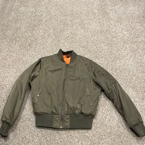 Womens Olive Bomber Jacket